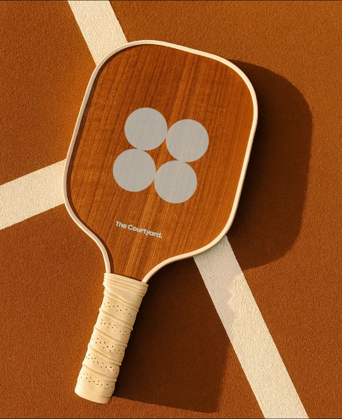 Pickleball players at The Courtyard